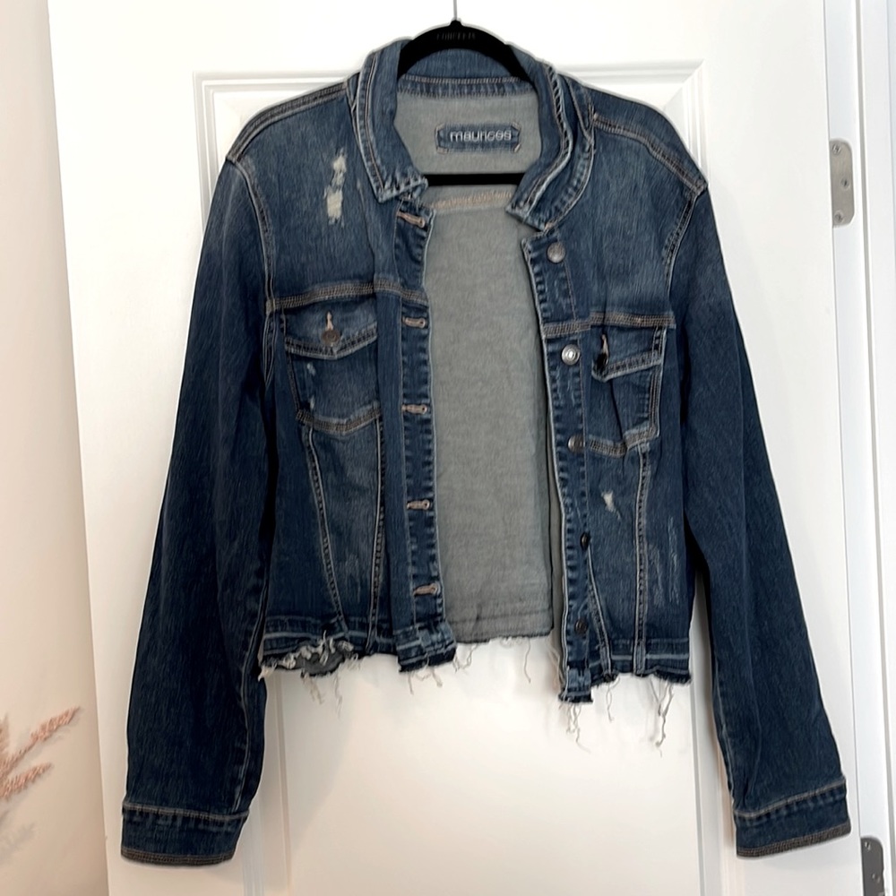 Maurices Raw Edge Distressed Lightweight Jean Jacket 3x